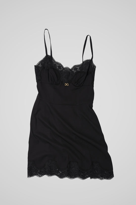 CRNA SATENSKA MINI HALJINA