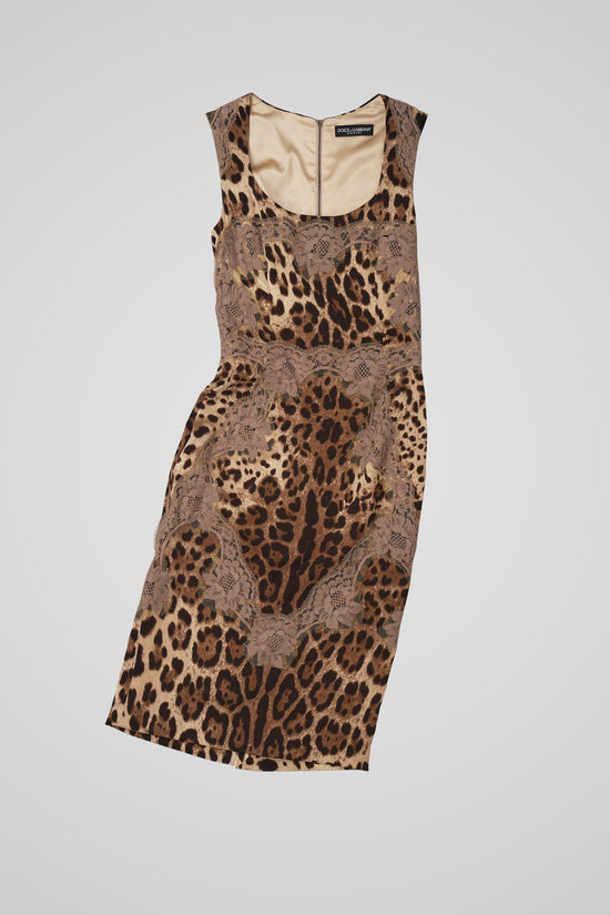 LEOPARD MIDI HALJINA S ČIPKOM