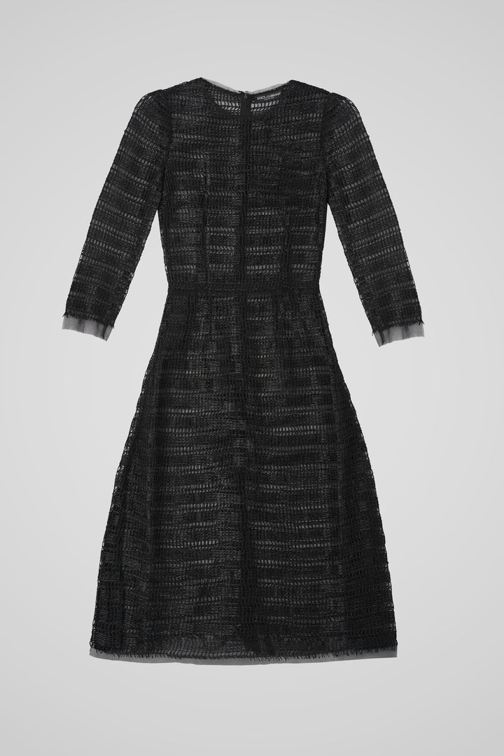 CRNA MIDI HALJINA OD ČIPKE