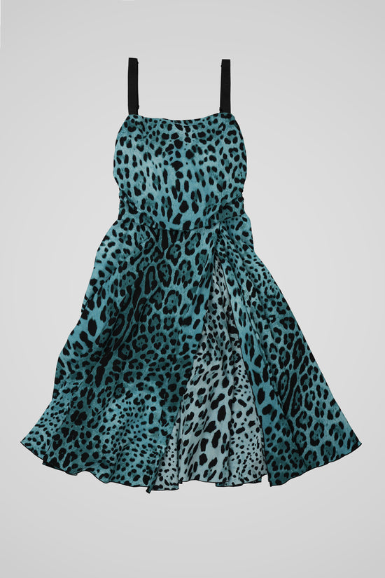 PLAVA MIDI LEOPARD HALJINA